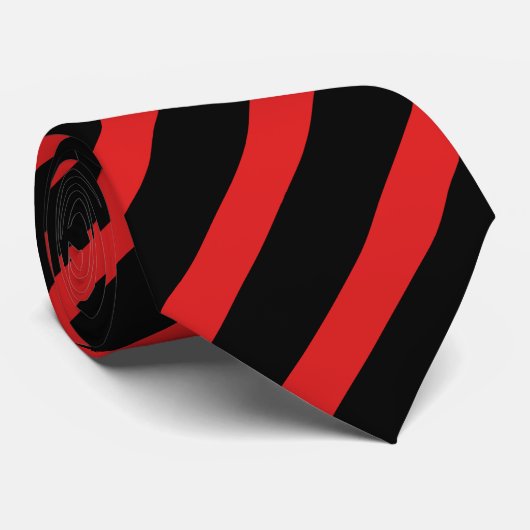 Cravate Diagonal-Rayée noire et rouge (Roulé)