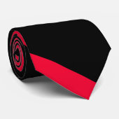 Cravate Diagonal-Rayée noire et rouge (Roulé)