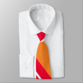 Cravate Diagonal-Rayée orange, rouge, et blanche (Attaché)