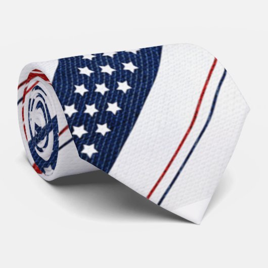 Cravate Diagonal Red White Blue Stars & Stripes Pattern (Roulé)
