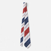 Cravate Diagonal Red White Blue Stars & Stripes Pattern (Dos)