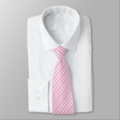 Cravate diagonal rose et blanc (Attaché)