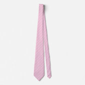 Cravate diagonal rose et blanc (Devant)