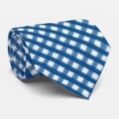 cravate "Diagonal Sea Blue & White En vichy Check" (Roulé)