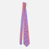 Cravate Diagonal Squares - Blue and Red on White Neck Tie (Dos)