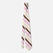 Cravate Diagonal Stripes Chocolat Vanille Fraise (Dos)