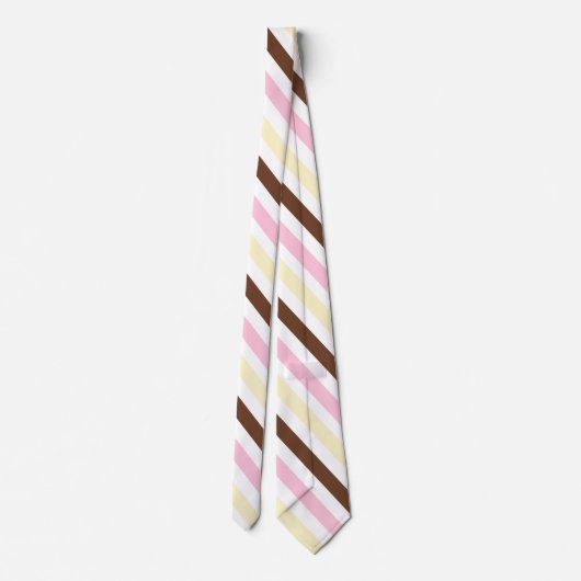 Cravate Diagonal Stripes Chocolat Vanille Fraise (Dos)