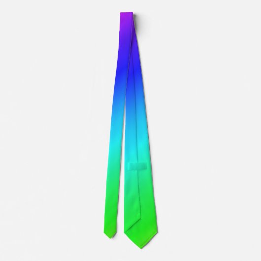 Cravate Diagonale arc-en-ciel bleu à vert (Dos)