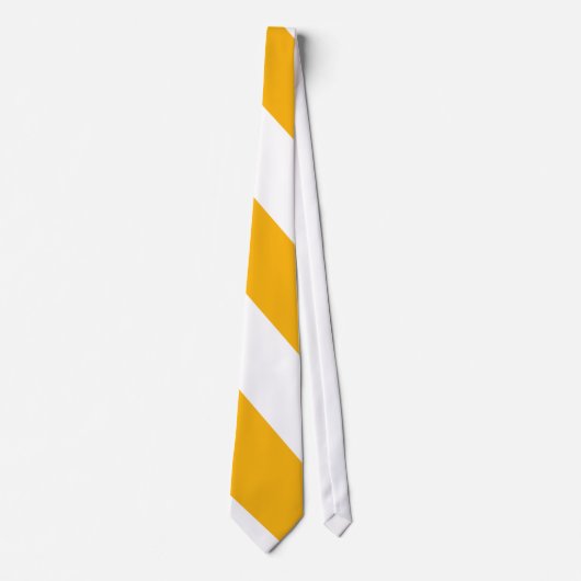 Cravate diagonale jaune or et blanche (Devant)