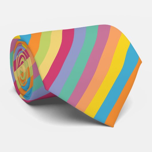 Cravate Diagonale printanière vivante (Roulé)