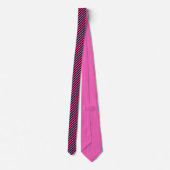 Cravate Diagonale rose chaud et noire (Dos)