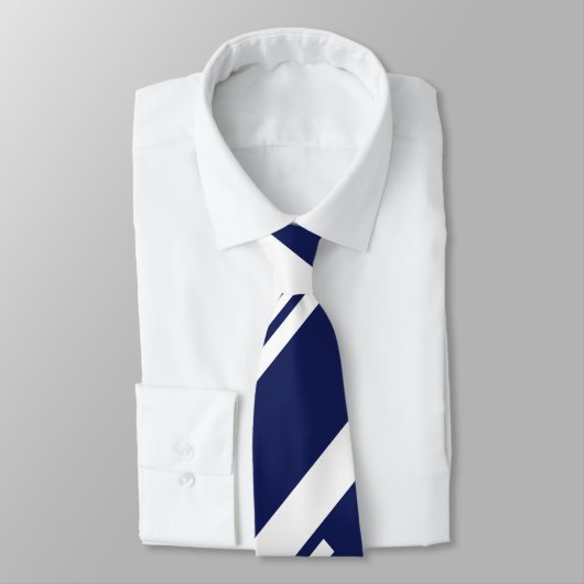 Cravate Diagonales - Bleu et Blanc (Attaché)