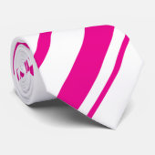 Cravate Diagonales en Magenta et Blanc (Roulé)
