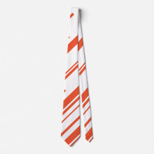 Cravate Diagonales en orange et blanc