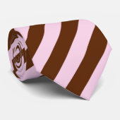 Cravate Diagonales roses et Brown (Roulé)