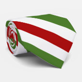 Cravate Diagonales rouge, blanc et vert (Roulé)