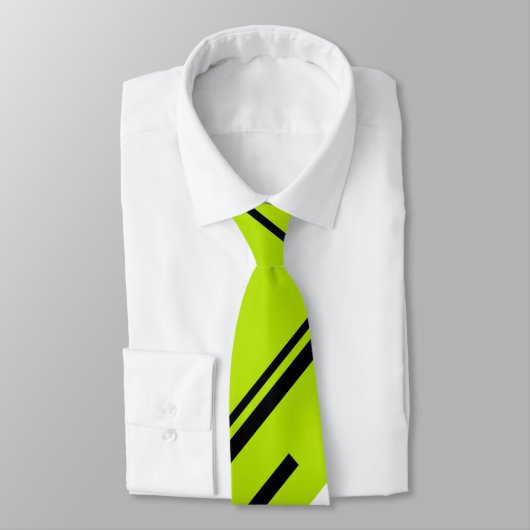 Cravate Diagonales - Vert citron vert (Attaché)