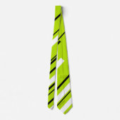 Cravate Diagonales - Vert citron vert (Dos)
