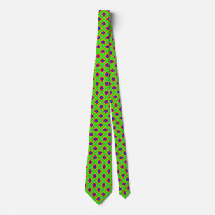 Cravate Diamant arc-en-ciel vert géométrique 2