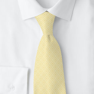 Cravate Diamant Encoché Jaune Citron