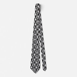 Cravate Diamant Rhombus blanc noir