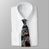 Cravate Diamants Abstraits sur Fond Noir (Attaché)