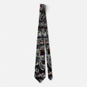 Cravate Diamants Abstraits sur Fond Noir (Devant)
