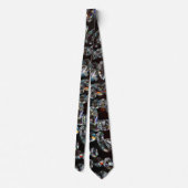 Cravate Diamants Abstraits sur Fond Noir (Dos)