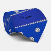 Cravate Diamants bleus de nom personnalisé (Roulé)