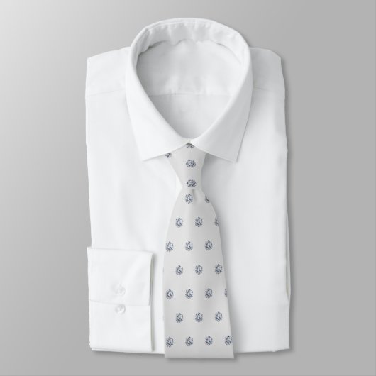 Cravate Diamants élégants sur gris argent (Attaché)