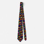 Cravate Diamants Harlequin Colorés Design Noir (Devant)