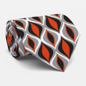 Cravate Diamants modernes du milieu du siècle, rouge noir  (Roulé)