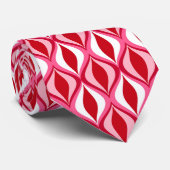 Cravate Diamants modernes du milieu du siècle, rouge, rose (Roulé)