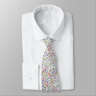 Cravate Diamants modernes multicolores sur fond blanc