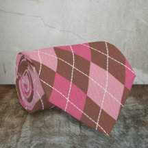 Diamants roses et bruns - Broderie motif Argyle