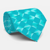 Cravate Diamants satinés du milieu du siècle - turquoise & (Roulé)