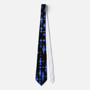 Cravate Diamants soustraits de bleu royal sur le noir