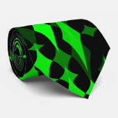 Cravate Diamants verts au néon soustraits sur le noir (Roulé)
