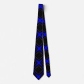 Cravate Diamond-shaped Pattern, Blue and Black, (Devant)