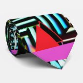 Cravate Dieu Tiki étrange à la fête de design Memphis (Roulé)