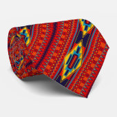 Cravate Dieux d'art africain moderne Motif oeil rouge jaun (Roulé)