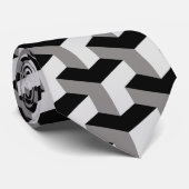 Cravate d'illusion des cubes géométriques déformés (Roulé)