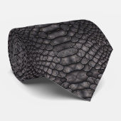 Cravate d'impression de reptile noir (Roulé)