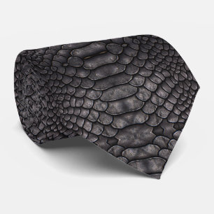 Cravate d'impression de reptile noir