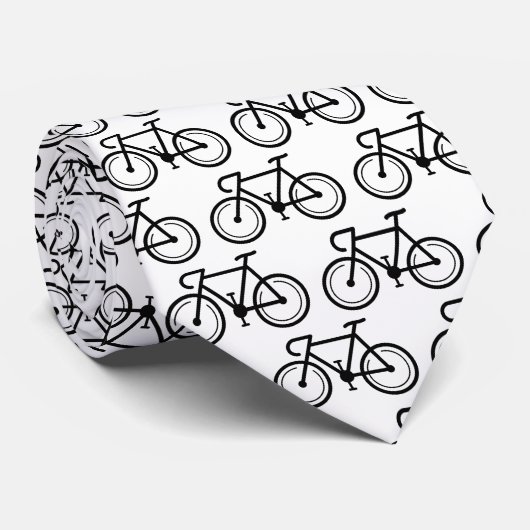 Cravate d'impression de vélo noir et blanc pour cy (Roulé)