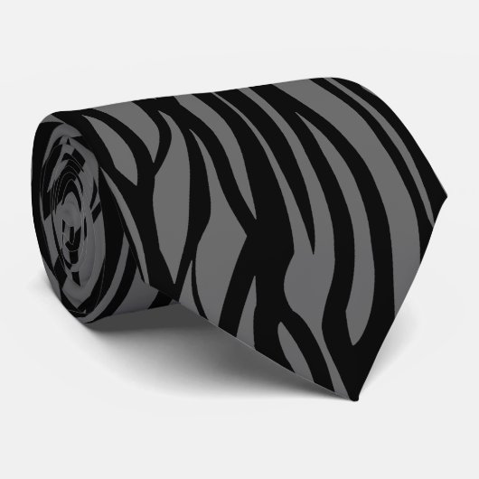 Cravate d'impression de zèbre, grise (Roulé)