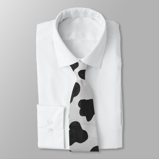Cravate d'impression en noir et blanc dalmate (Attaché)
