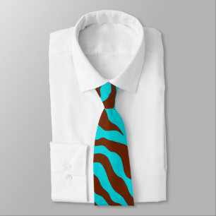 Cravate d'impression Retro Turquoise Zebra