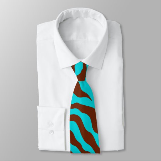 Cravate d'impression Retro Turquoise Zebra (Attaché)