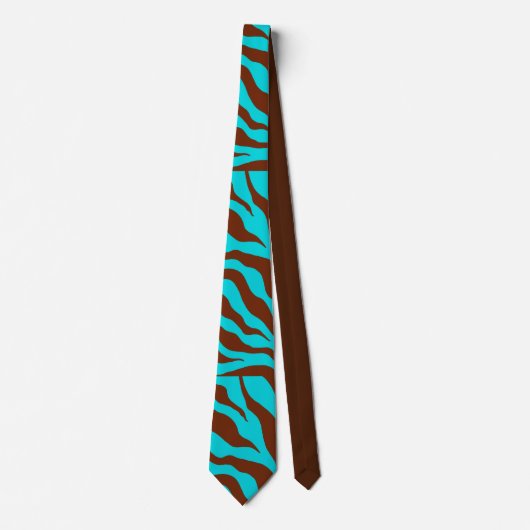 Cravate d'impression Retro Turquoise Zebra (Devant)